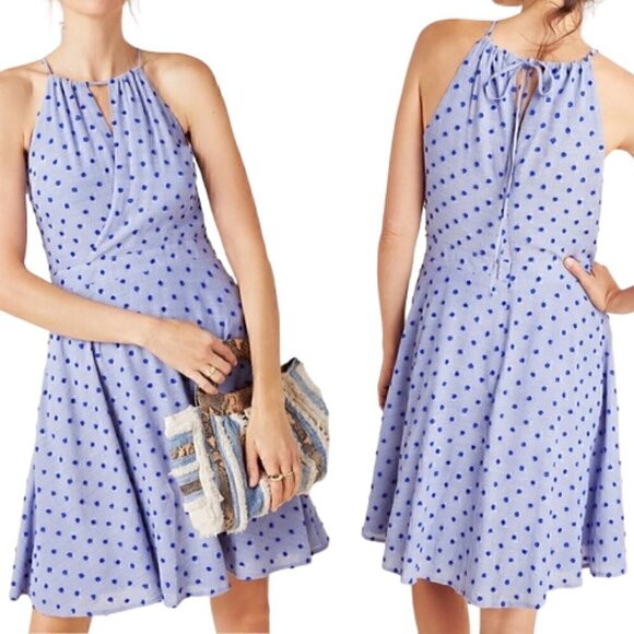 Anthropologie Sunday in Brooklyn Naya Swiss Dot Halter Spring Summer Dress XL - Picture 2 of 10